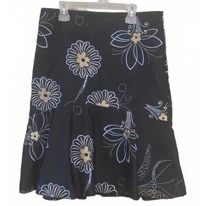LOFT Floral Print Flared Skirt, size 8